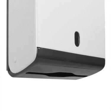 Imagem de Dispenser para Papel Toalha Interfolha Junior N15 com Capacidade para 600 Folhas e Visor Cristal Branco-Cinza Higipack