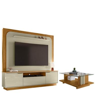 Imagem de Estante Home Theater Nilo Sem Pés Com Mesa De Centro Frizz Cumaru Opala - Madetec