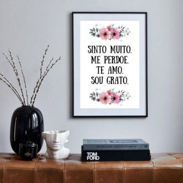 Imagem de Quadro Ho’Oponopono Te Amo, Sou Grato - 60x48cm