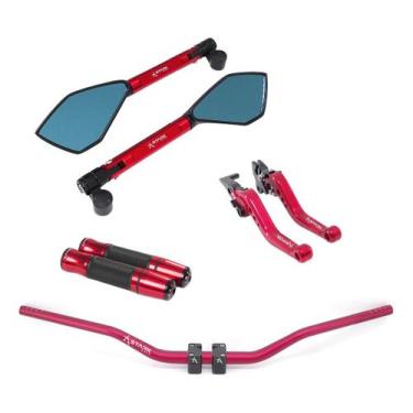 Imagem de Kit Guidão Manopla Manete Retrovisor Xre Falcon Tornado Bros - Stark R