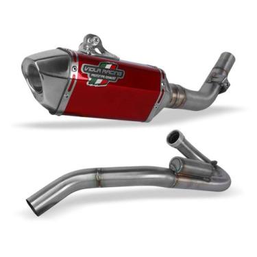 Imagem de Escapamento Viola Racing Crf 300f Trilha Enduro Motocross, Vermelho