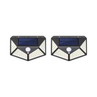 Imagem de Luzes De Inundação Solares 100LED Para Exterior, À Prova d'Água, Com S