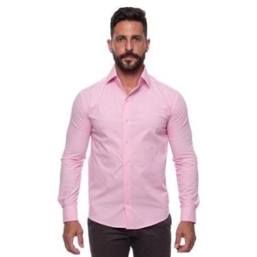Imagem de Camisa Masculina Slim Manga Longa Lisa Acetinada Social-Masculino