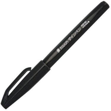 Imagem de Caneta Pincel Brush Sign Pen Cor a Escolha Unidade Pentel,  Preto