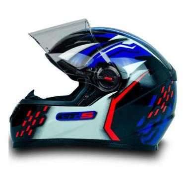 Imagem de Capacete Para Moto Gt-5 Vermelho E Azul Estilo Tamanho 56 - FW3