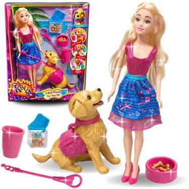 Imagem de Brinquedo Boneca Com Pet Cachorro Que Faz Coco Tipo Barbie - Europio