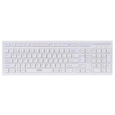 Imagem de Teclado Multimídia com Fio OEX Flat 104 Teclas Branco