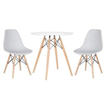 Imagem de Laraz, Mesa redonda Eames 70 cm + 2 cadeiras Eiffel DSW