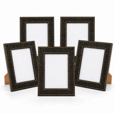 Imagem de Porta Retrato 10x15 Decorativo Moldura Texturizada Marrom Estilo Cláss