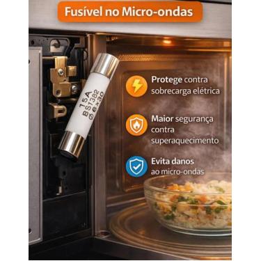 Imagem de FUSÍVEL CERÂMICO MICROONDAS -15A - 250V- 6X30mm - Kit com 10 peças - C