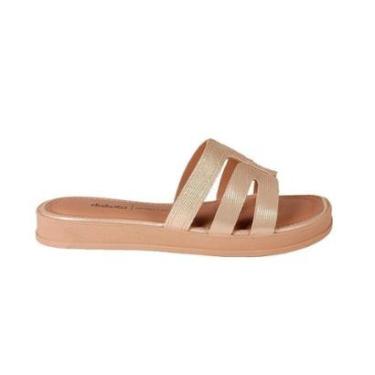 Imagem de Tamanco Slide Flatform Metalizado Moda Leve Feminino Dakota Y9391 #Desconto-Feminino