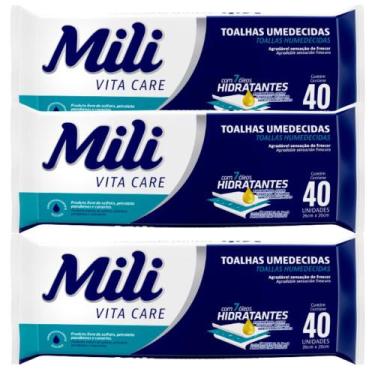 Imagem de Lenço Umedecido  Mili Vita   Adulto    Toalha Umedecida 3 Pacotes com 