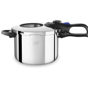 Imagem de Panela De Pressão Inox Com Visor 6 L 22Cm Trava De Segurança E Fundo T
