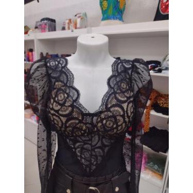 Imagem de Body preto com renda - Linda Brasil 
