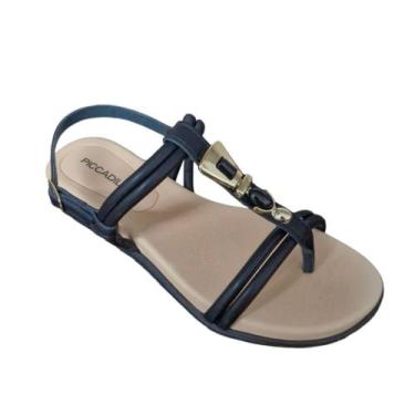 Imagem de Sandália Feminina PICCADILLY Anatômica e Casual 523002, Preto, 36
