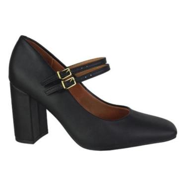 Imagem de Sapato Vizzano Salto Bloco Ref:1428.102 Feminino, Preto, 38