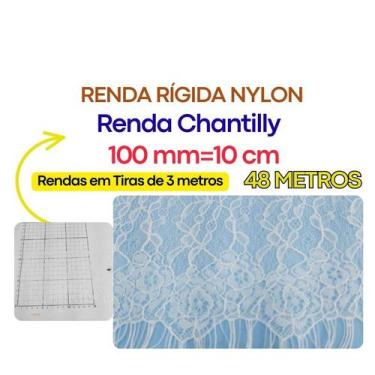 Imagem de Renda Rígida Poliamida 20mm 37mm 50mm 100mm Várias larguras Nylon RNyl