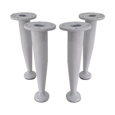 Imagem de Pé Leve Cônico Regulável 12cm Branco 4 Unidades Escovado - Generica, B