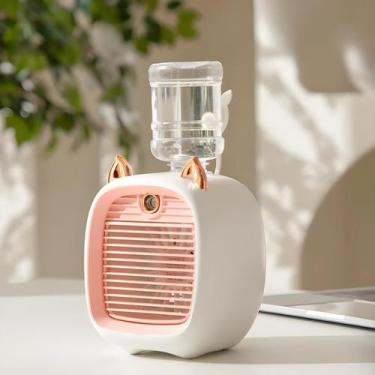 Imagem de Mini Ventilador E Umidificador De Mesa Recarregável Gatinho FS6-260 - 
