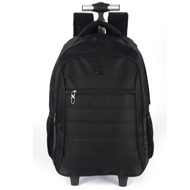 Imagem de Mochila para Notebook com Rodinhas Polo King Chicago Poliester Impermeavel 46x31x15cm Preto Unissex