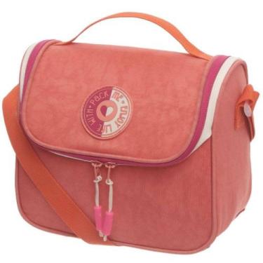 Imagem de Lancheira Escolar Térmica Fashion Salmão em Tecido Crinkle - Pack Me