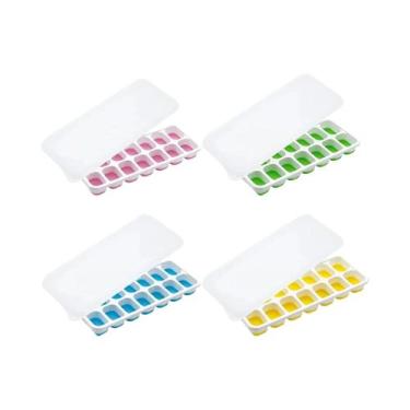 Imagem de Forma De Gelo De Silicone Com Tampa Para 14 Cubos, Fácil De Desenforma