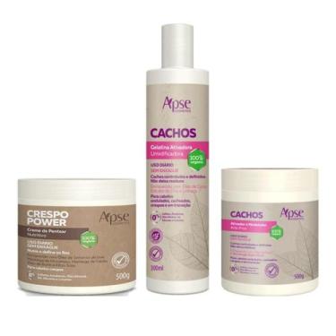 Imagem de Kit Apse Ativador e Gelatina Cachos e Creme Pentear Crespo - Aspe
