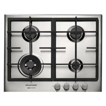 Imagem de Cooktop Brastemp a Gás 4 Bocas Gourmand 60cm Inox BDK60DRBNA, Prata, 2