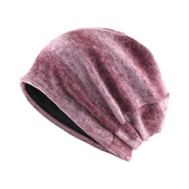 Imagem de Gorro De Inverno Unissex Quente Com Listras, Estilo Slouchy, Boné De M