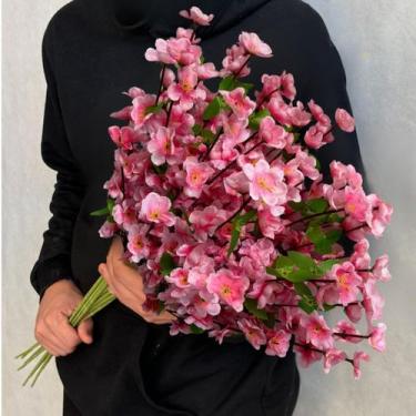 Imagem de Haste de Flor de Cerejeira Artificial 18 Unidades - Ideal para Decoraç