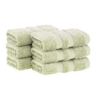 Imagem de Kit 6x Toalha Lavabo 100% Algodão Egípcio Verde Buddemeyer