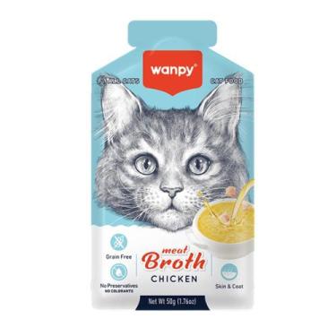 Imagem de Petisco Úmido Wanpy para Gatos Caldo de Carne com Frango 50g