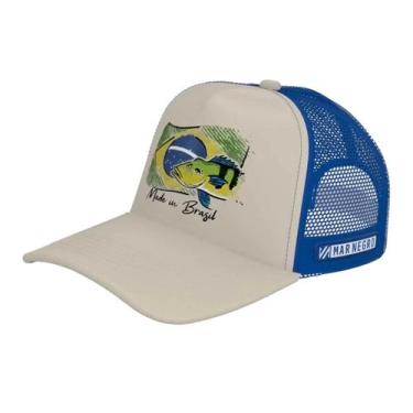 Imagem de Boné Pesca Pescador Mar Negro Fishing Proteção UV50+ Aba Curva, Cichla
