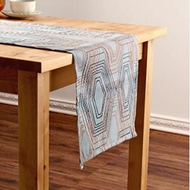 Imagem de Caminho de Mesa Estampado 47x140cm Wendy Laranja/Preto