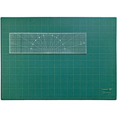 Imagem de Kit Para Patchwork Base de Corte A1 90x60cm Lanmax Verde + Régua 15x60cm