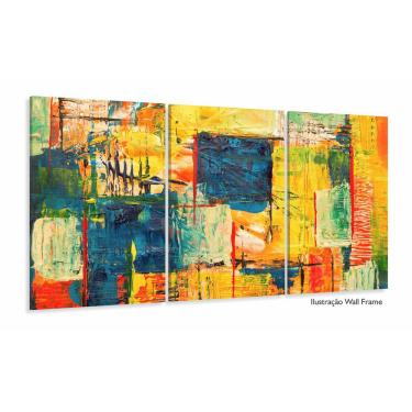 Imagem de Quadro Abstrato Artístico Colorido Estilo Pintura Vertical