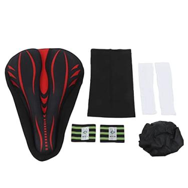 Imagem de almofada de assento de bicicleta confortável para homens e mulheres com espuma de absorção de choque dupla à prova d'água ampla substituição de bicicleta confortável almofada de assento de bicicleta (vermelho), Pilipane Conjunto de assento de bicicleta,