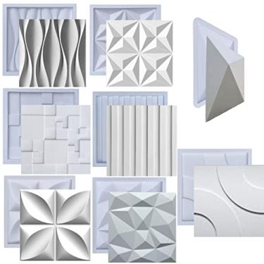 Imagem de KIT Formas Moldes de Gesso 3D e Cimento ABS Revestimento de Parede FDG Painel Decorativo