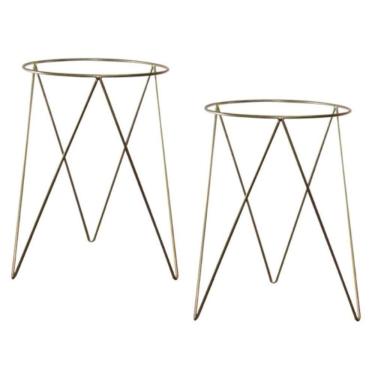 Imagem de Kit 2 Suportes para Vaso de Chão Tripé Ferro Jardinagem