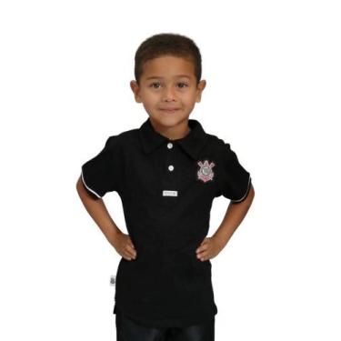 Imagem de Camisa Polo Infantil Corinthians Preta Oficial - Revedor