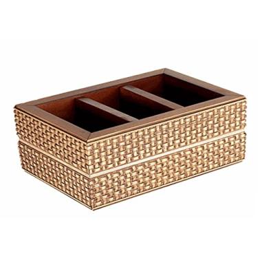 Imagem de PORTA CONTROLE REMOTO MADEIRA TRELICA 19X12X10 COR MARROM