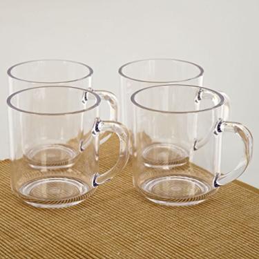 Imagem de CITYPOINT 4 peças, Caneca de café de plástico transparente de 325 ml, copos de café de festa para bebidas de restaurante, Copos de piquenique de plástico resistente a quebra