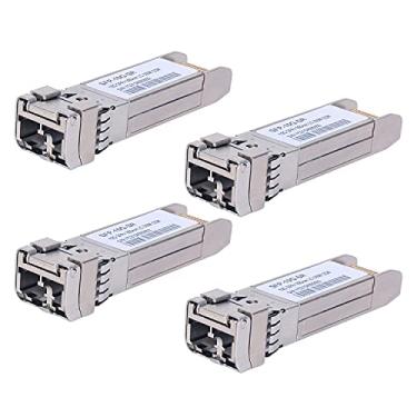 Imagem de Pacote com 4 transceptores 10G Sfp LC MMF300m 10GBase-SR SFP+, 10G 850nm MMF, até 300 metros, compatível com Cisco SFP-10G-SR, Meraki MA-SFP-10GB-SR, Ubiquiti UF-MM-10G, Mikrotik, Netgear, D-Link e mais