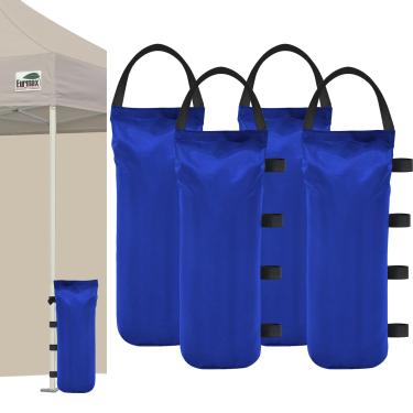 Imagem de Eurmax Sacos de areia extra grandes para dossel pop up de 50,8 kg dos EUA para tenda pop-up Ez Dossel Outdoor Instant Dossles, sacos de areia sem areia, pacote com 4, azul