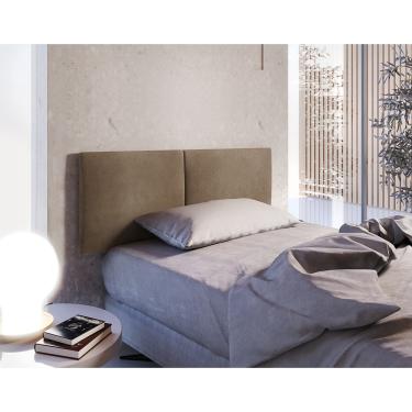 Imagem de Painel Estofado Solteiro San Miguel 2 Módulos - Animalle Choc.