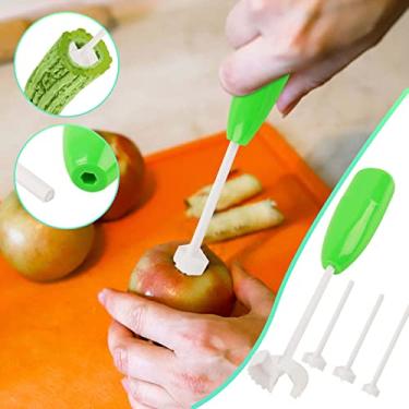 Imagem de Ferramenta de escavação de cabeça de cortador espiral de legumes de cozinha, 4 peças substituíveis broca de batata vegana vazada espiralizadora dispositivo de escavação ferramentas de cozinha