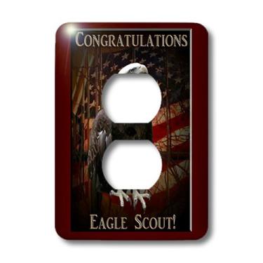 Imagem de 3dRose Lsp_20809_6 Proud Eagle Congratulations Eagle Scout 2 Plug Outlet Cover