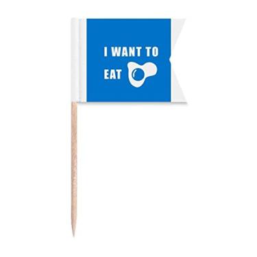 Imagem de Eat Egg Desire Life Art Deco Presente bandeiras de palito de dente modernas marcando para festa bolo comida prato de queijo