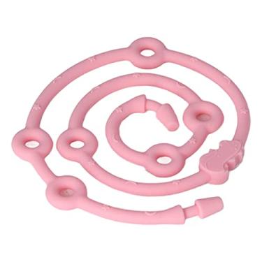 Imagem de Suporte para chupeta para bebê Alça para chupeta para bebê Material de silicone de grau alimentício Alça para mordedor elástico macio Suporte para chupeta para bebê(pink)