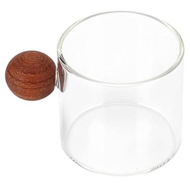 Imagem de Xícara de café de vidro, xícara de café de vidro transparente, resistência ao calor suave e redonda para festa de escritório para bar (transparente)
